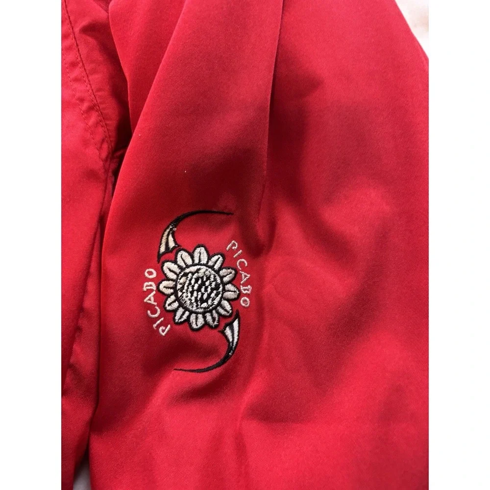Spyder Picabo Ski Jacket Youth Unisex Size 18 Red White Black Full Zip‎ EUC